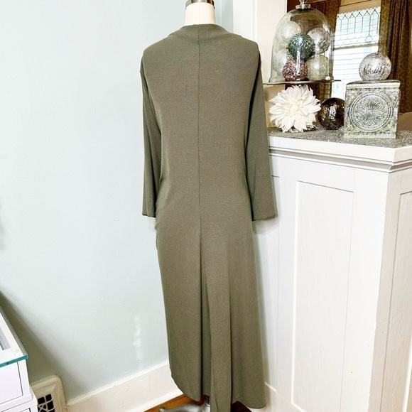 Torrid Midi Ribbed Asymmetrical Hem Dress in Olive Green Plus Size 6 or 6X Nwt - Picture 4 of 9